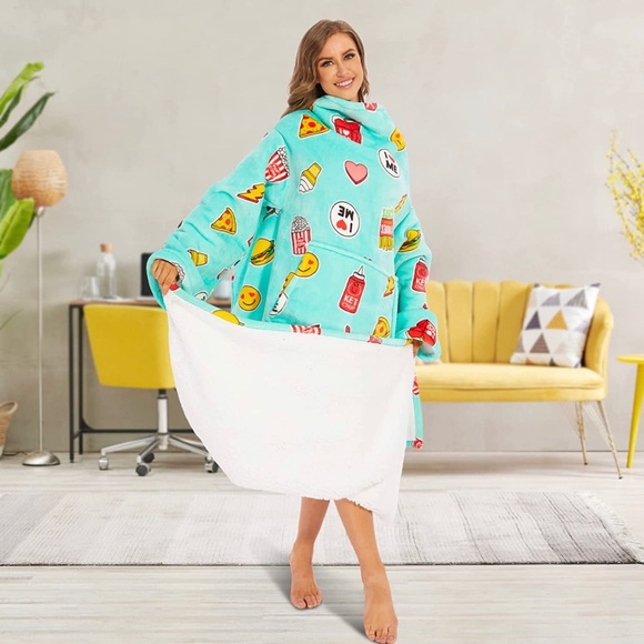 New - Sherpa Wearable Blanket with Sleeves for Adults Super Soft Warm Cozy Throw - Picture 15 of 15